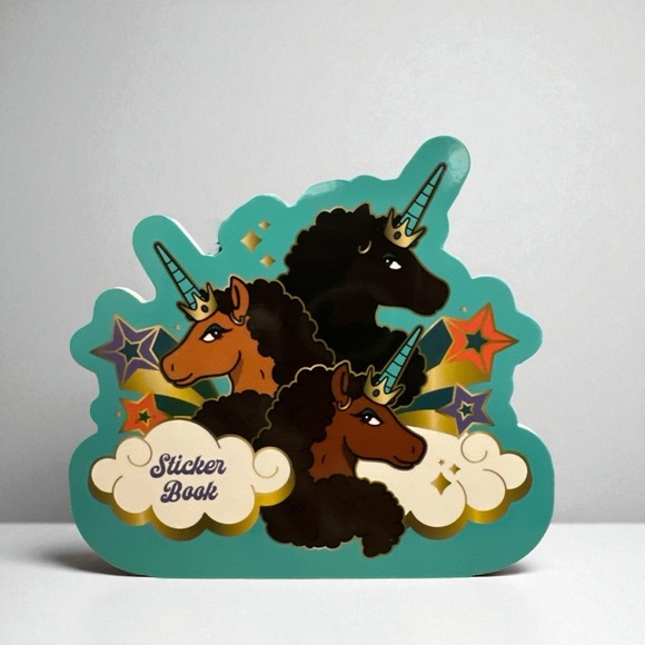 Afro Unicorn Notebook Trio + 2 Sticker Books Bundle - Picture 5 of 5